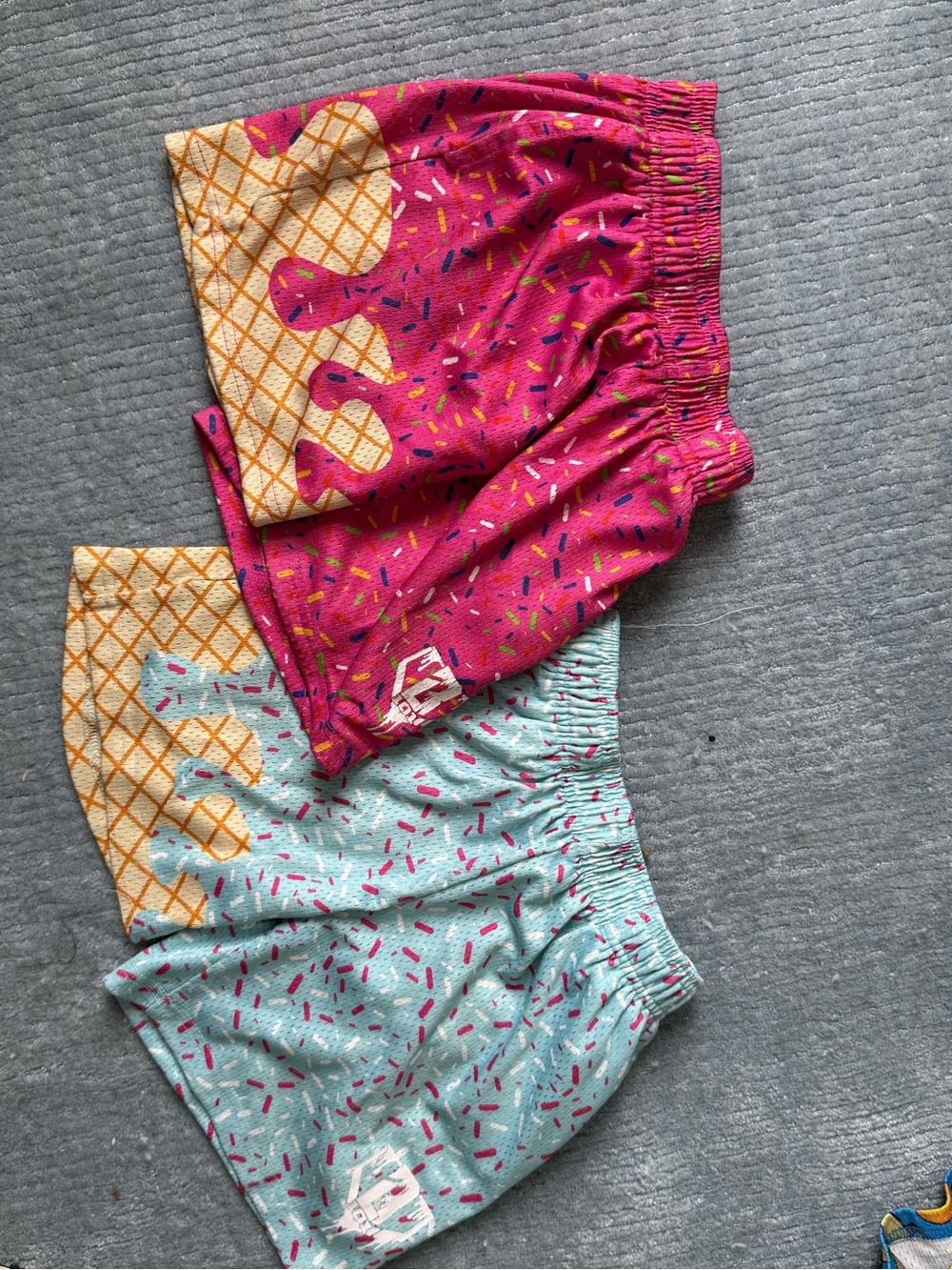 Baseball Lifestyle 101 youth Small Ice Cream Cone Shorts - Pink & Light Blue